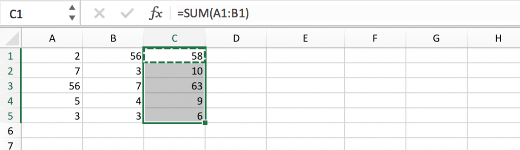 Example of a formula range in Excel // PerfectXL Academy