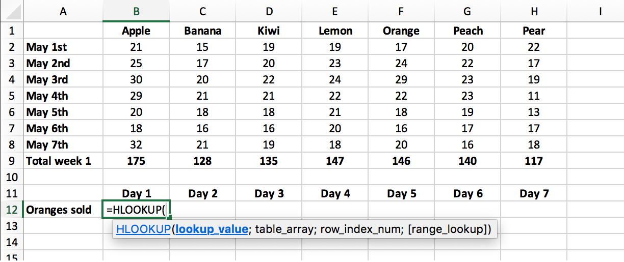 Call the HLOOKUP function in Excel // PerfectXL Academy