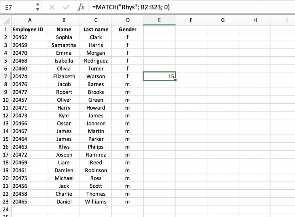 Result of an exact match in Excel // PerfectXL Academy