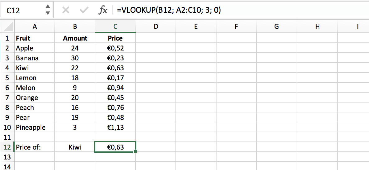 Result of an exact match in a VLOOKUP function in Excel // PerfectXL Academy