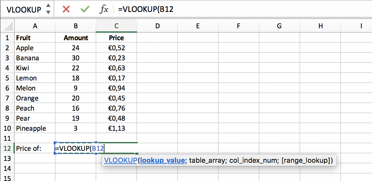 Lookup value in a VLOOKUP function in Excel // PerfectXL Academy