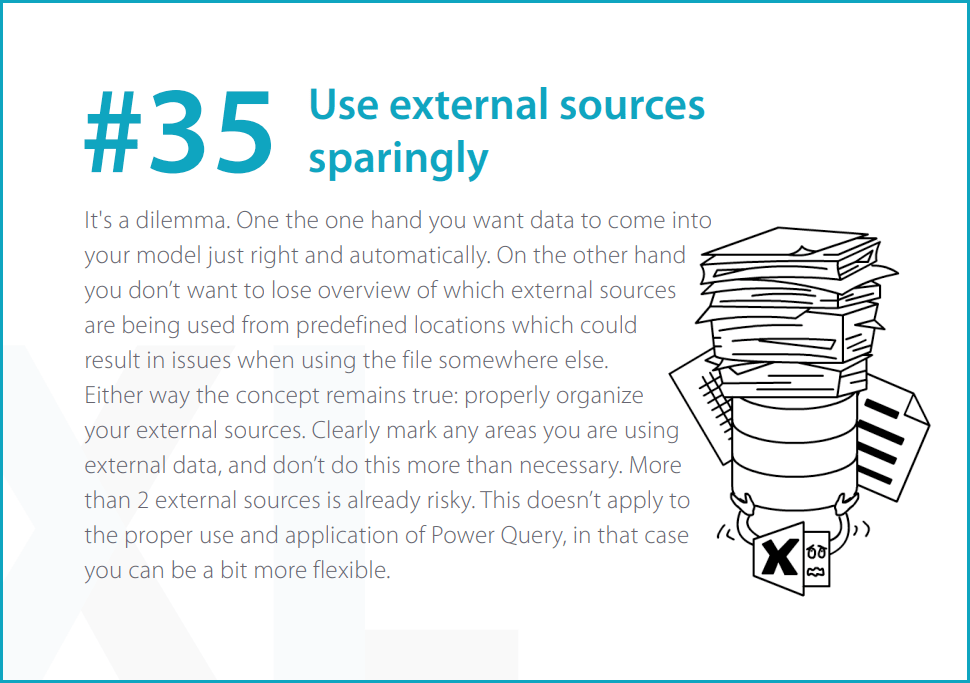 Excel principle 35: Use external sources sparingly // PerfectXL Academy