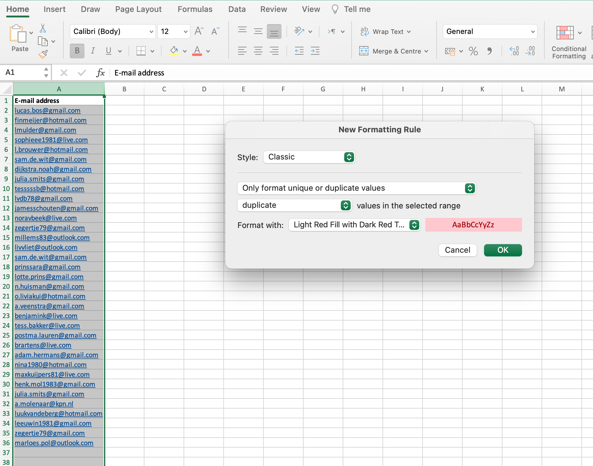 Highlight duplicate values in Excel // PerfectXL Academy