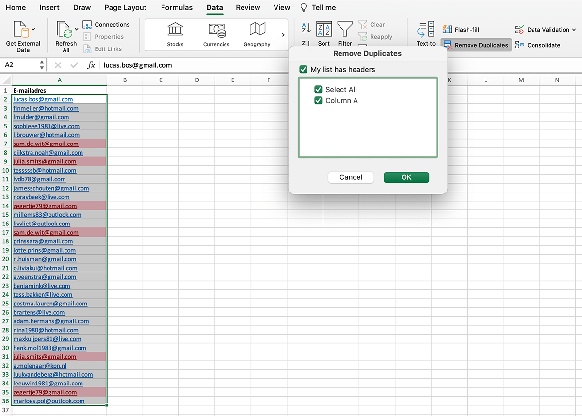 Dubbele waarden in Excel verwijderen // PerfectXL Academy