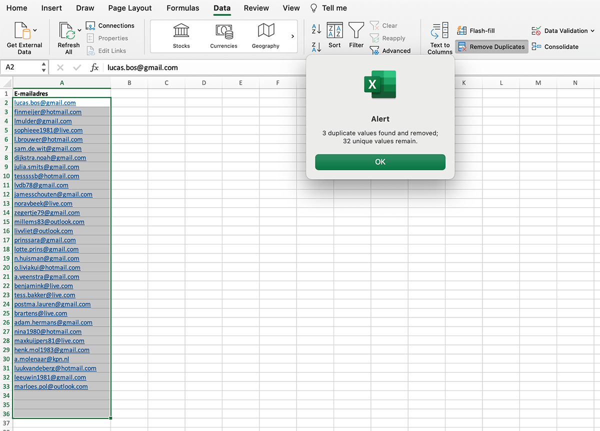 Ontdubbeld adressenbestand in Excel // PerfectXL Academy