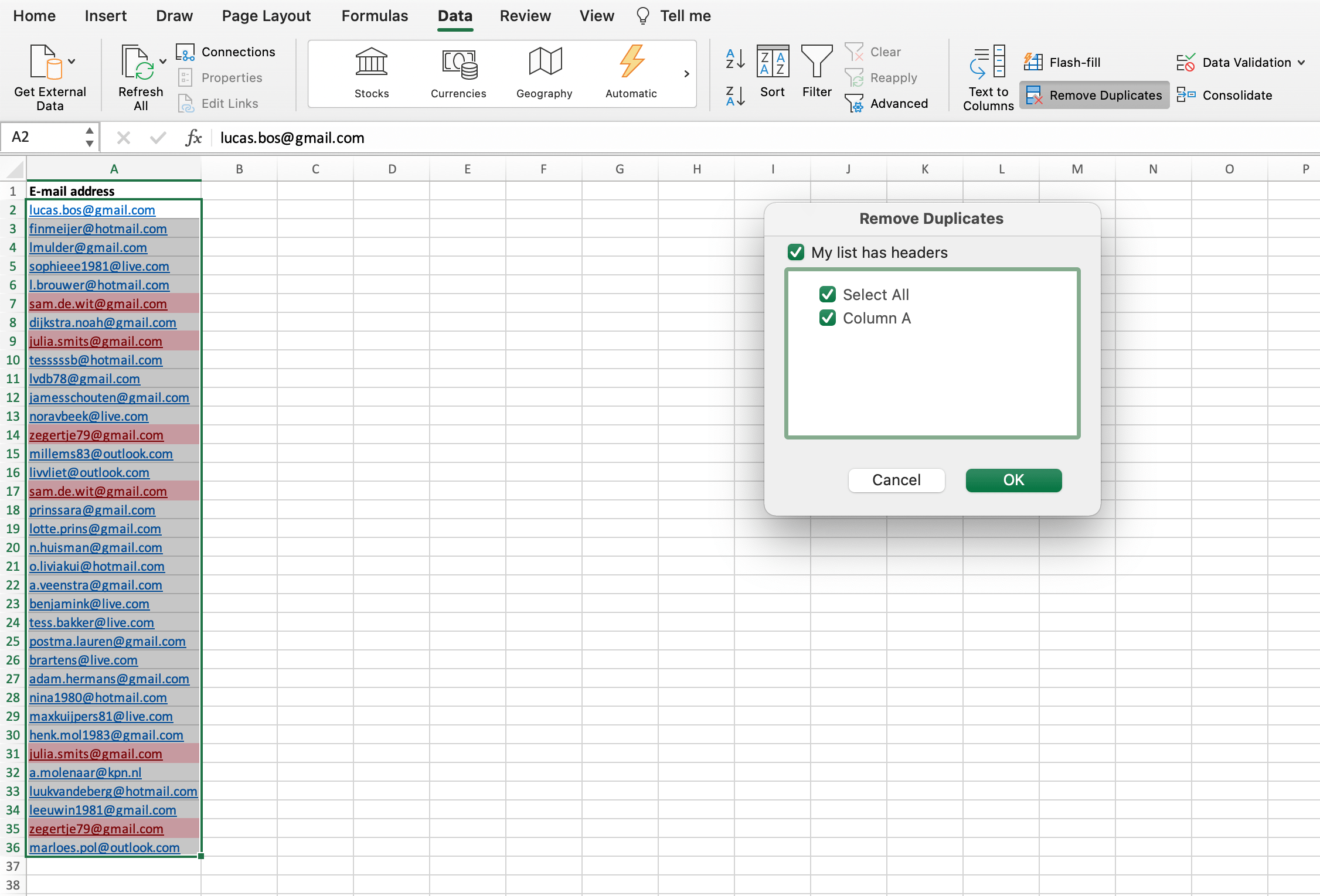 Remove duplicate values in Excel // PerfectXL Academy