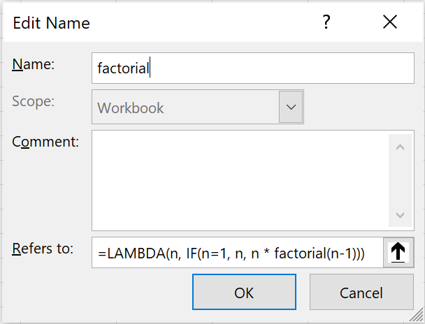 Voorbeeld van een factorial LAMBDA functie in Excel // PerfectXL Academy