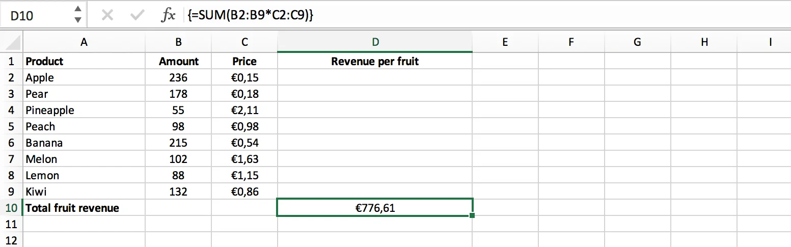 Result of a single cell array formula in Excel // PerfectXL Academy