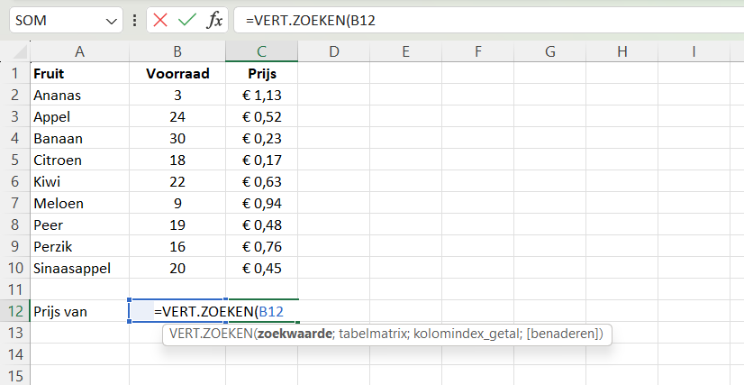 VERT.ZOEKEN functie met zoekwaarde // PerfectXL Academy