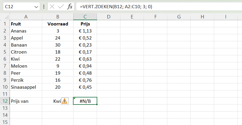 Foutmelding VLOOKUP functie in Excel // PerfectXL Academy