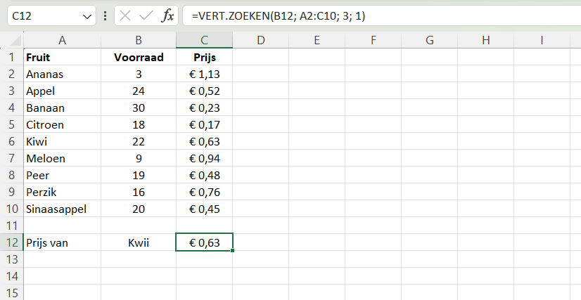 VLOOKUP niet-exacte match // PerfectXL Academy