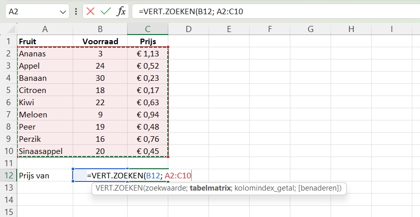 Zoekbereik VLOOKUP functie // PerfectXL Academy