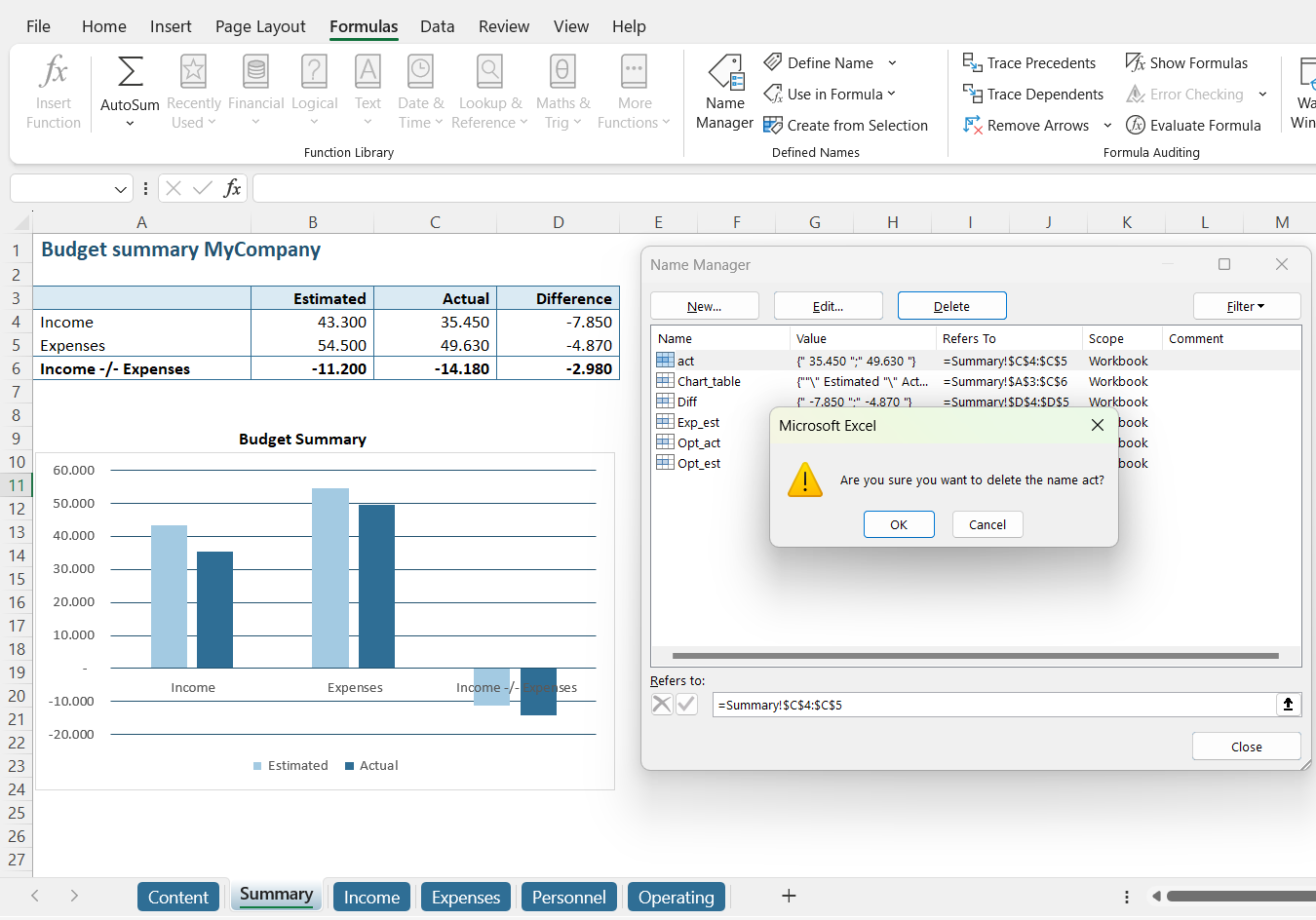 Namen verwijderen in de Excel Name Manager // PerfectXL